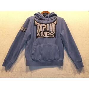 Vintage Tapout Hoodie Mens Small Blue MPS MMA Boxing Pullover Distressed Y2K